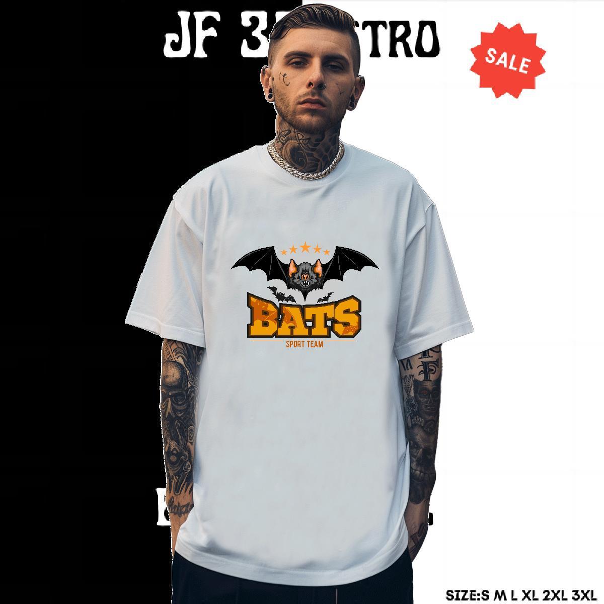 Popular Men T Shirts bat Pure Cotton Street wear Hip Hop Custom Cartoon 230g Cotton Men Tops Tees Fashion Clothings