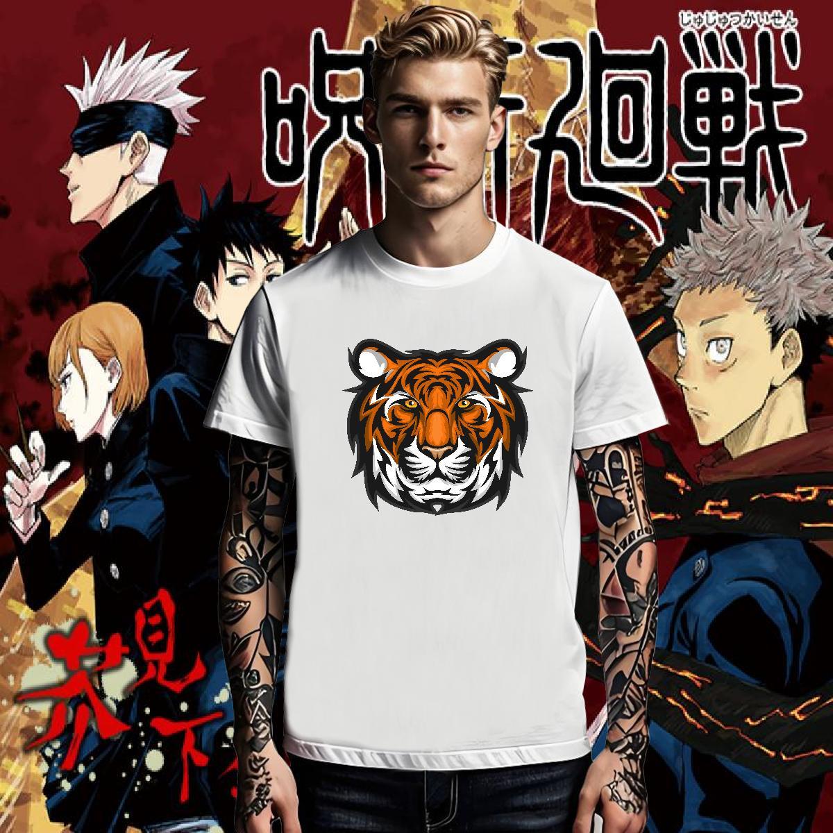 DIY Customized Couples T Shirts tiger Casual 230g Cotton Clothings Breathable Crew Neck Popular T shirt White Plus Size