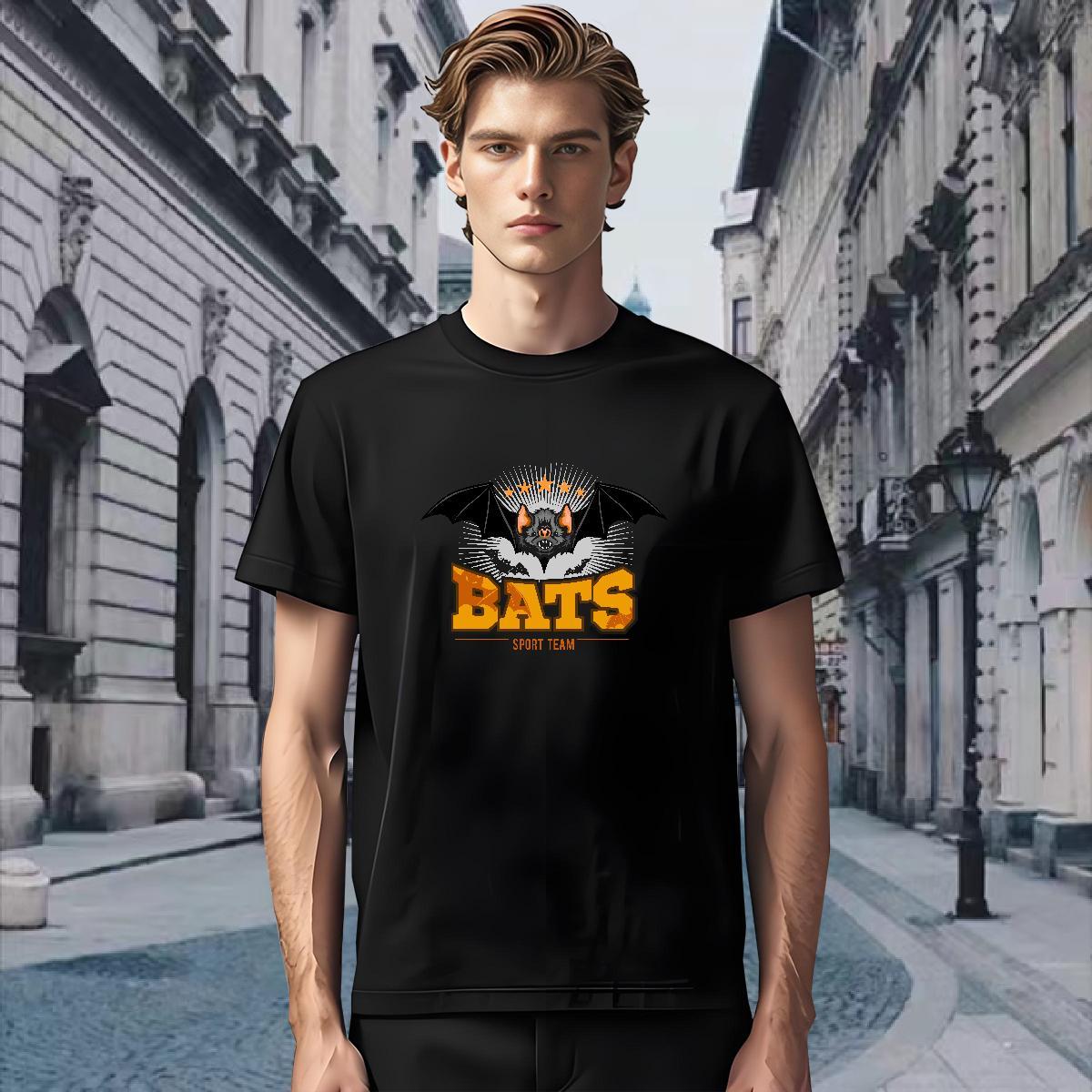 Brand Mens T Shirts bat Crew Neck Breathable Anime Printing Street White Plus Size 100% Cotton 230g Mens Tshirts Customized Tee Shirt