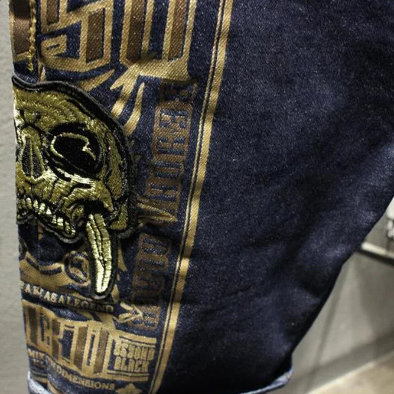 Mens short jeans pants printed graphics retro mens denim shorts Xxxl original thin Y2k fashion promotion 240819