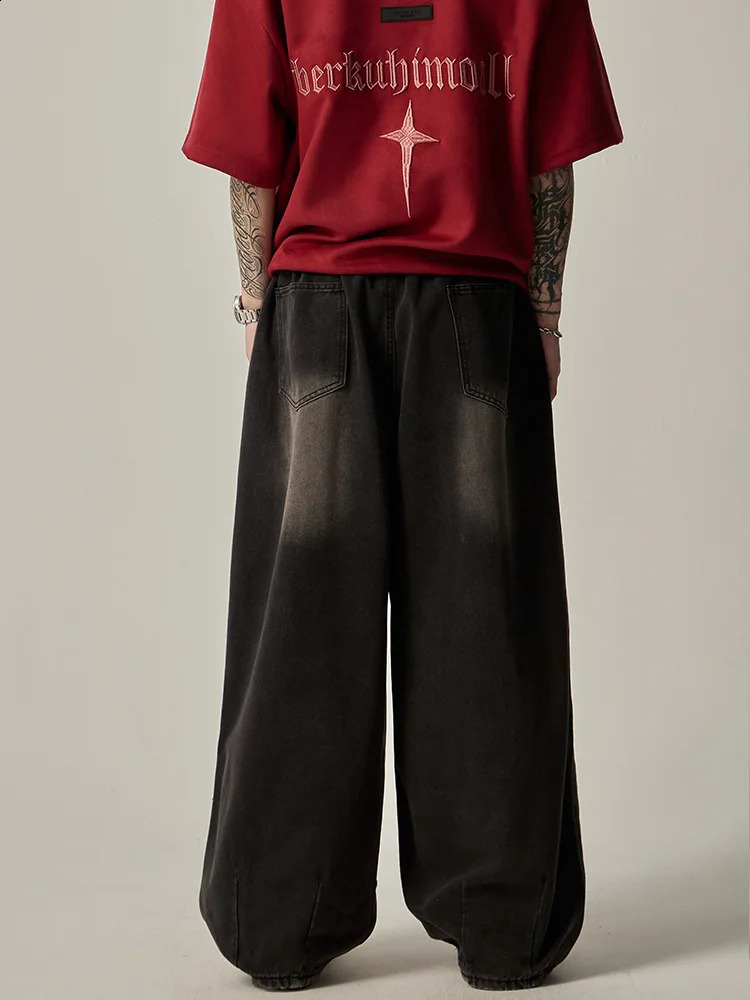 HOUZHOU Y2K Jeans Women Vintage Oversize Denim Pants Female Distressed Wide Leg Trousers Retro Streetwear Hip Hop Loose Casual Z260313