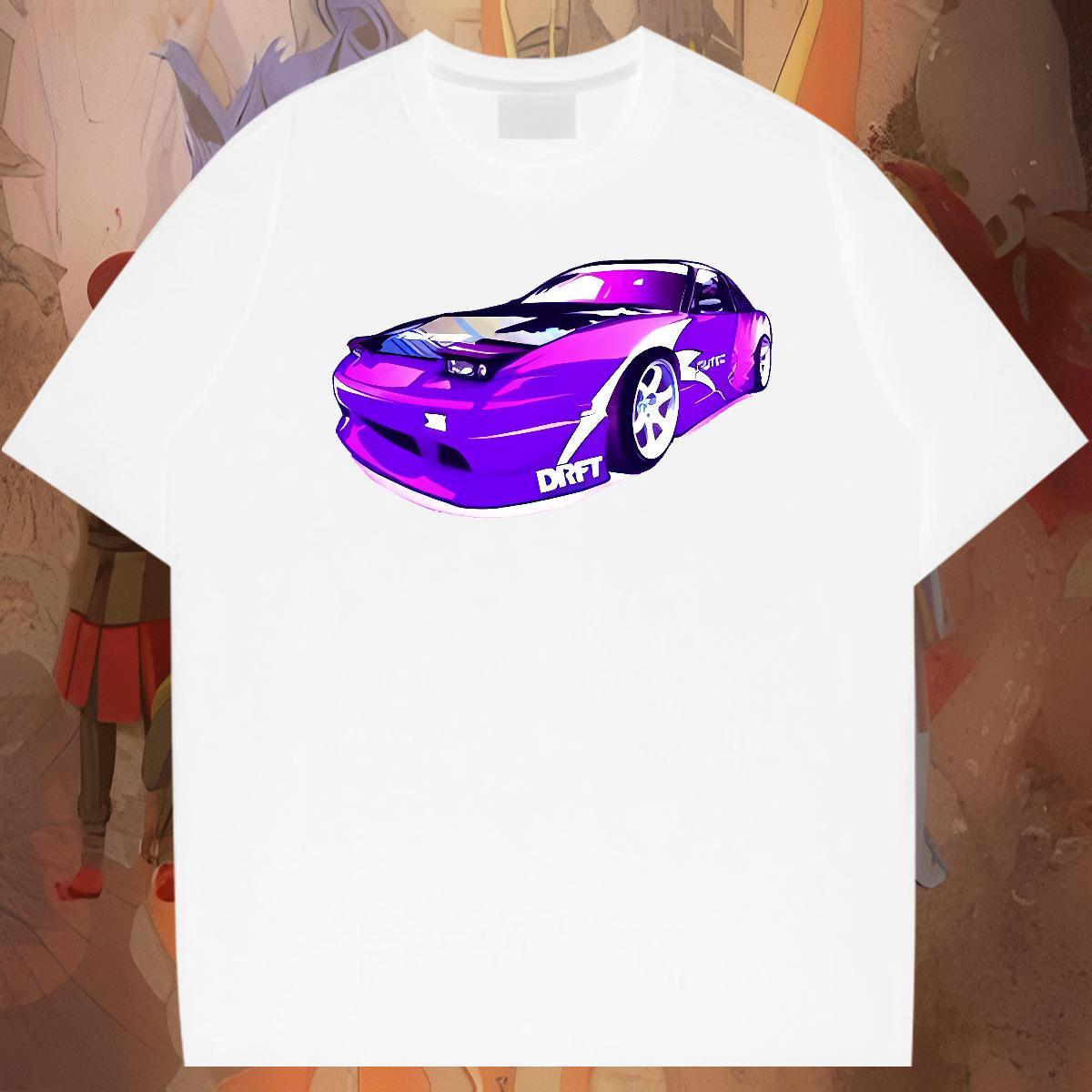 Brand Tshirt for Man Woman Anime Printing Street 230g Cotton Skull Crew Neck car T Shirts Men Customized Tees