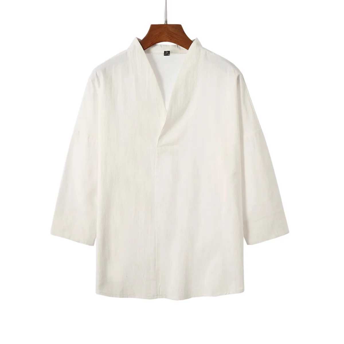 Kimono Japanese Men Short Half-Sleeve Shirts T-shirt Japan Harajuku Trousers Asian Male Summer Yukata Haori Cardigan CostumesXJ240819