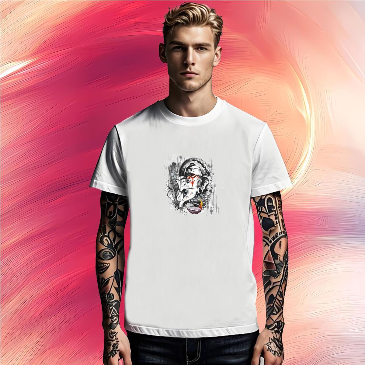 Factory Direct Mens Tshirts Elephant Casual Daily Wear 230g Pure Cotton Clothes Breathable Crew Neck Wholesale T Shirt For Man Custom Anime