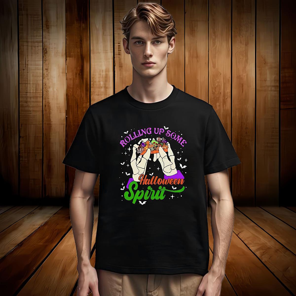 Wholesale Tshirt for Man Woman halloween Summer Casual 230g Cotton Tops Tees Breathable Soft Popular T-Shirts Custom Print Plus Size