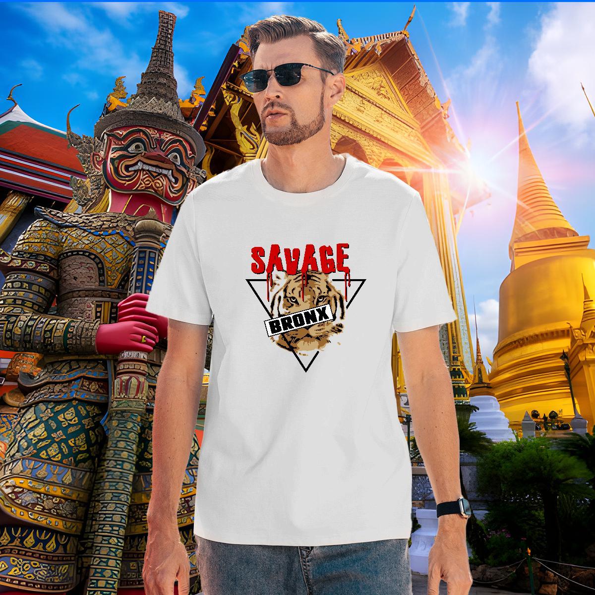 High Quality T shirt tiger Breathable Soft Daily Outfit Cartoon Printing L-4XL 230g Pure Cotton Men Tees Customized Clothes