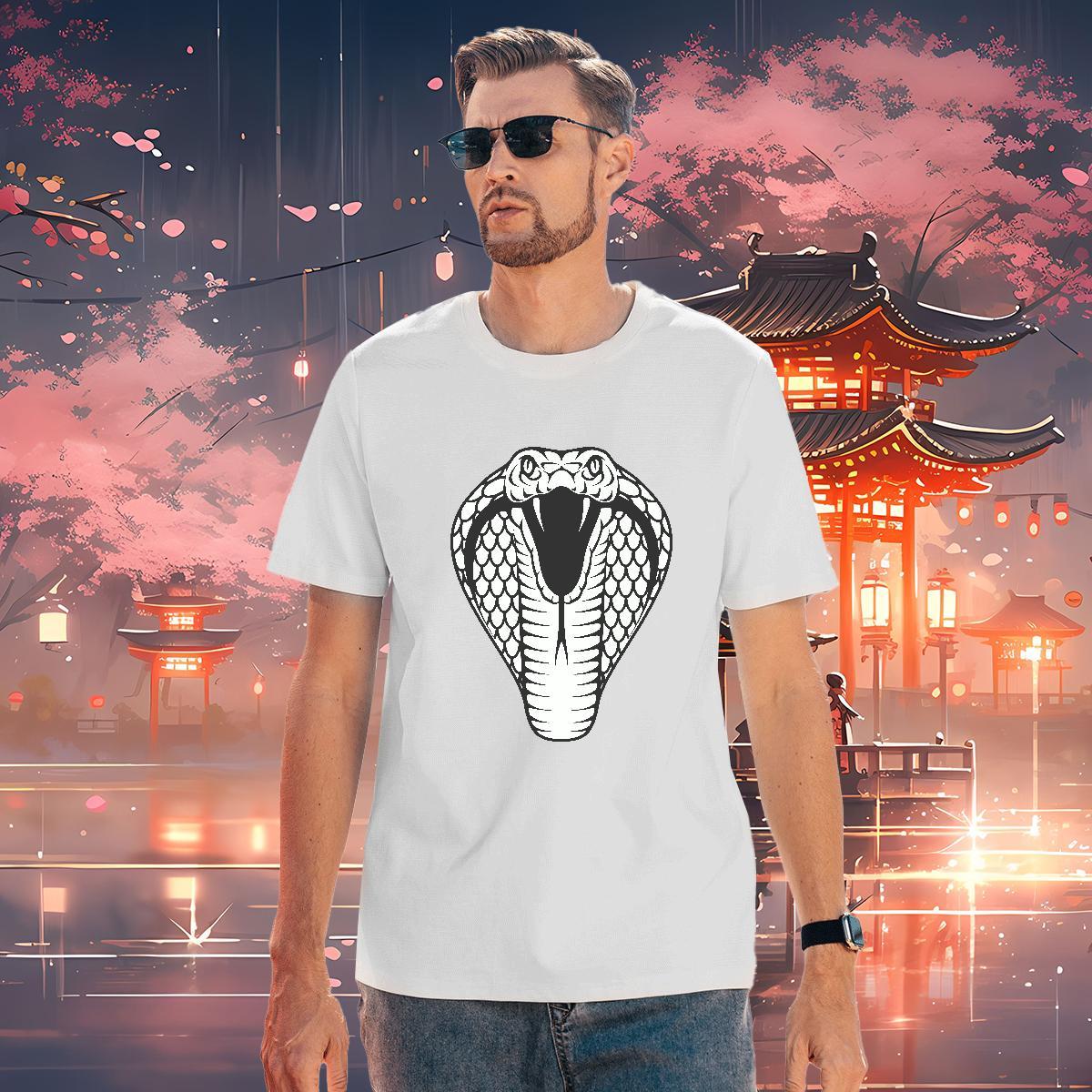 Cool T Shirts Men cobra Pure Cotton Home Outdoor Custom Cartoon 230g 100% Cotton Men Tshirts 2024 DIY Polos