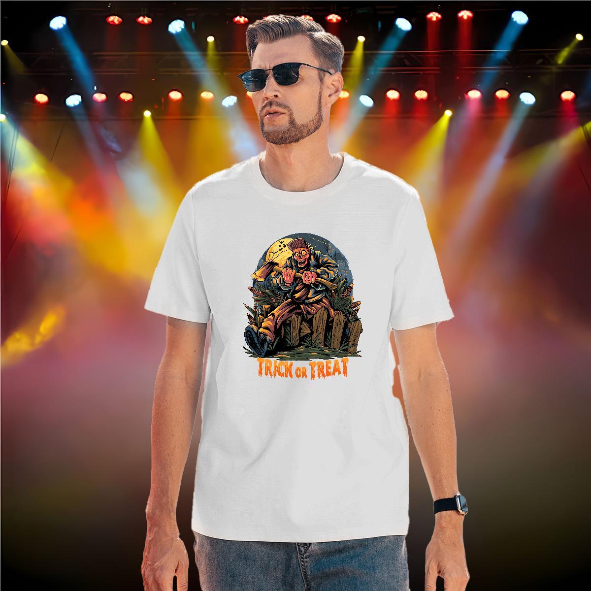 Popular T-Shirts for Men halloween O-Neck Short Sleeve Hip Hop Street Plus Size Cartoon 230g Pure Cotton Men Tops Tees Factory Direct Tshirts