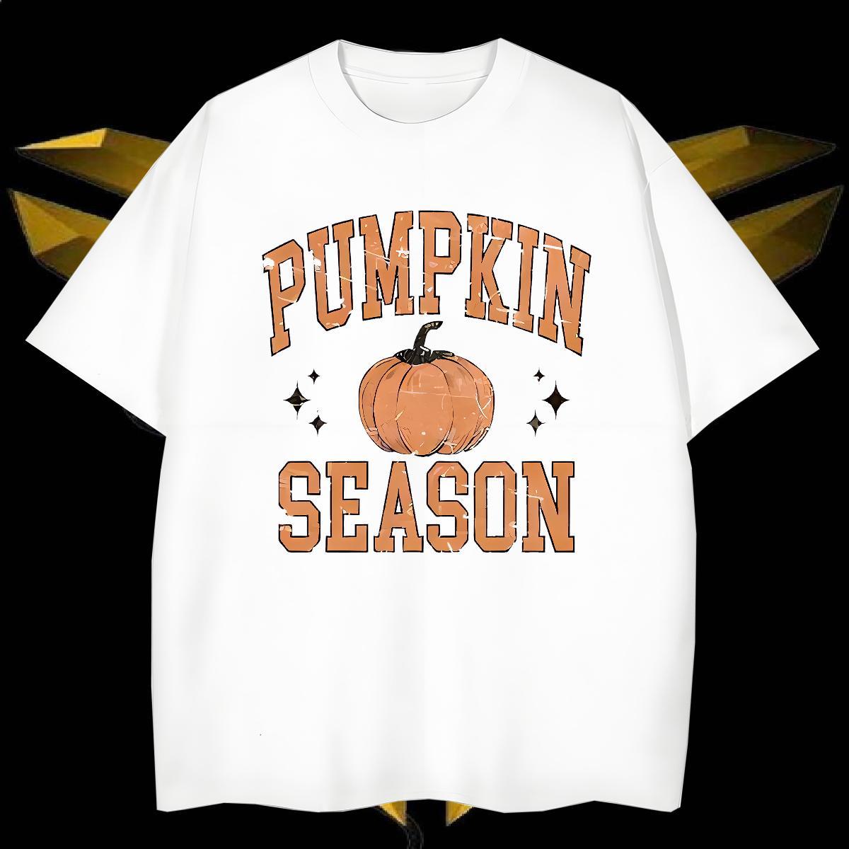 Designer pumpkin Mens Tshirts 230g Pure Cotton T-Shirts for Men Plus Size Cartoon Street Breathable Short Sleeve Soft Tops