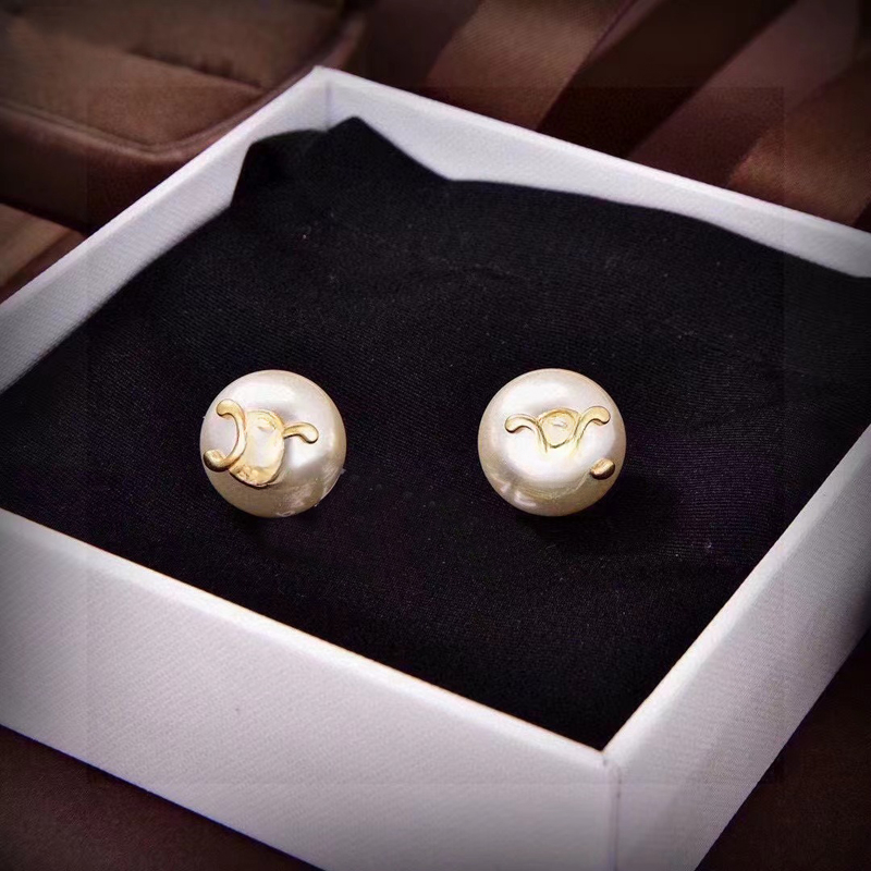 Luxury CELbrand letters brincos designer earrings for women jewelry 18k Gold geometry pearl ball charm elegant oorbellen aretes earring earings ear rings jewelery