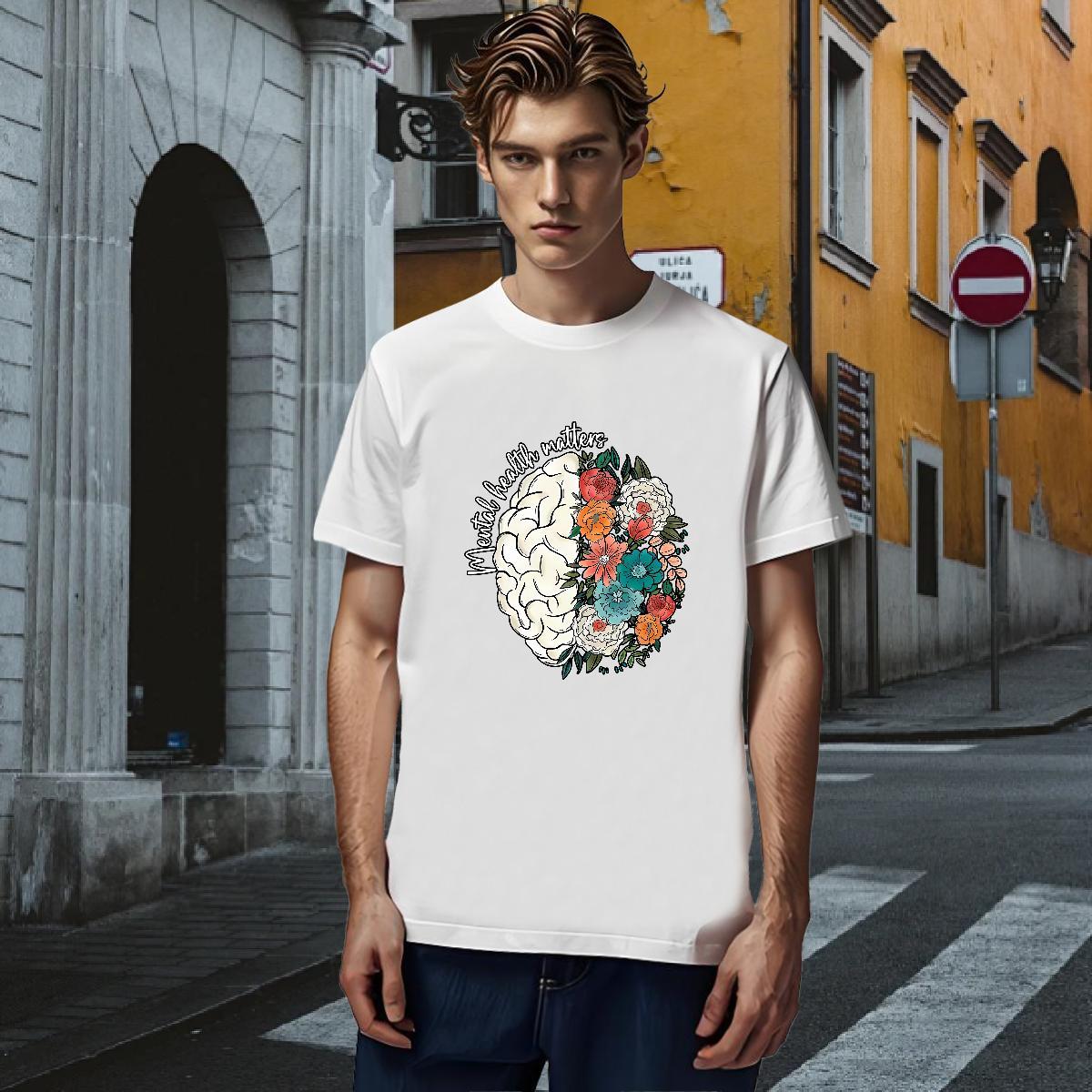 T-Shirts for Men 100% Cotton 230g head Hip Hop Breathable Custom Printing Couples T Shirts DIY Classic Tee Shirt
