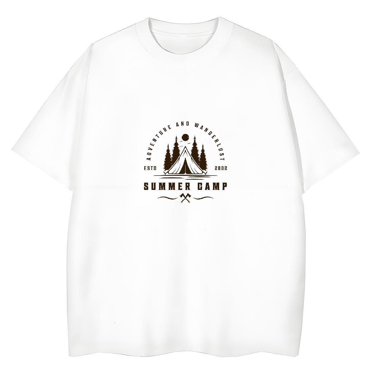 Classic Women Tshirts Hip Hop Street Round Neck Short Sleeve Top Shirts Brand 230g Pure Cotton mountains DIY Printed T Shirt For Woman