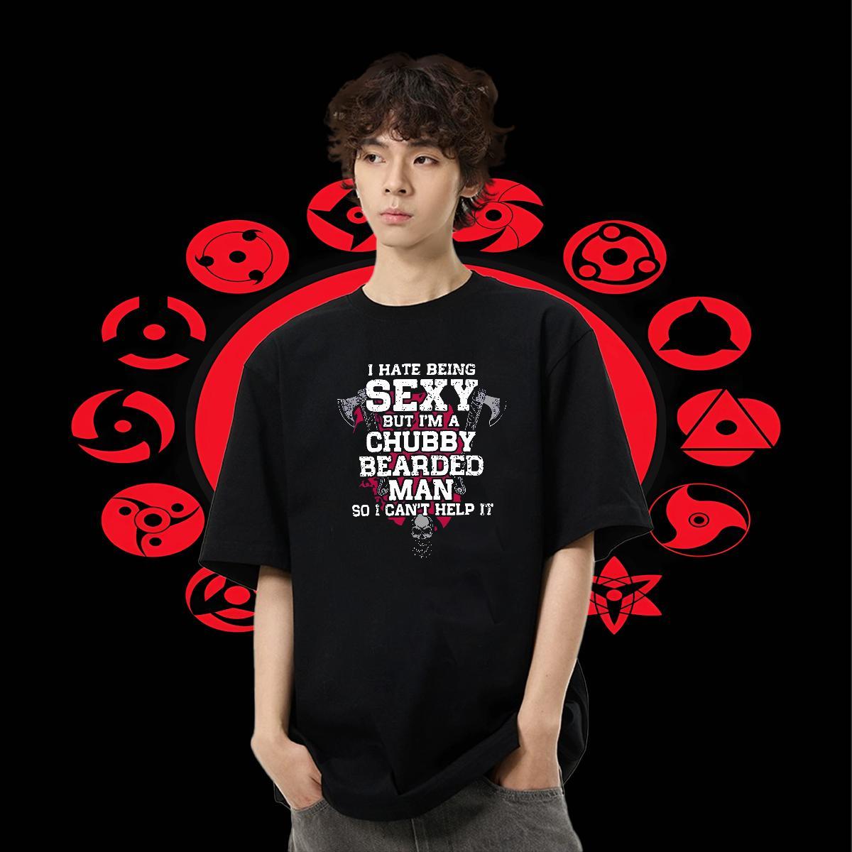 Soft Men Tees Street wear Hip Hop 230g Pure Cotton Anime O-Neck Short Sleeve letter T Shirt For Man 2024 Summer Tops Shirt
