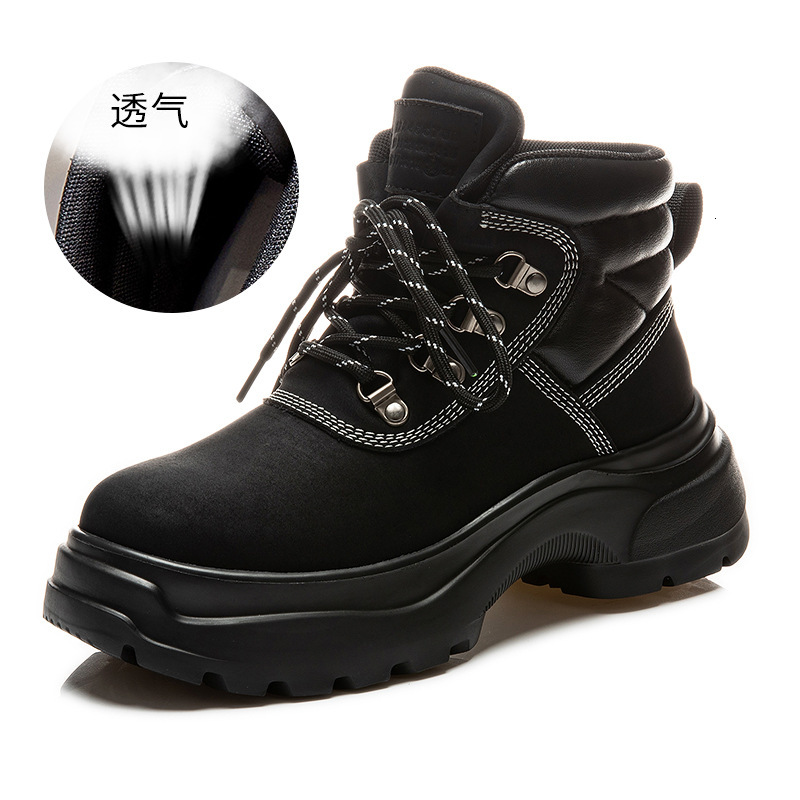 Ddmysports Foam Yellow For Women In Autumn New Short With Thick Soled Genuine Leather Martin Boots Casual Flat Bottomed Versatile S OUTDOOR