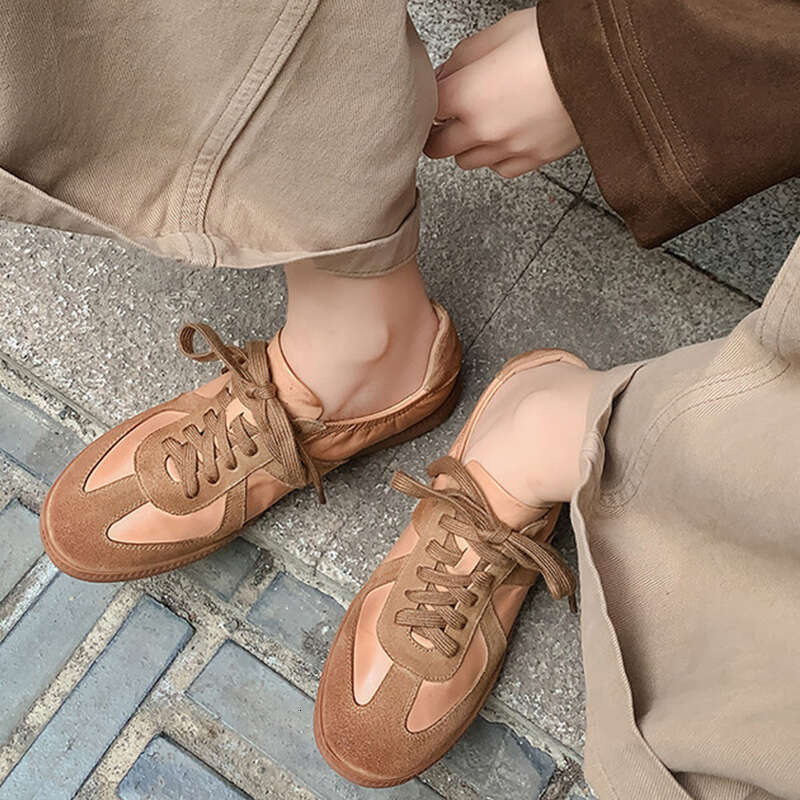 JOZHAMTA Size 34-40 Women Sneakers Real Leather Casual Flats Metallic Sier Gold Lace Up Elastic Tennis Athletic Shoes 250225