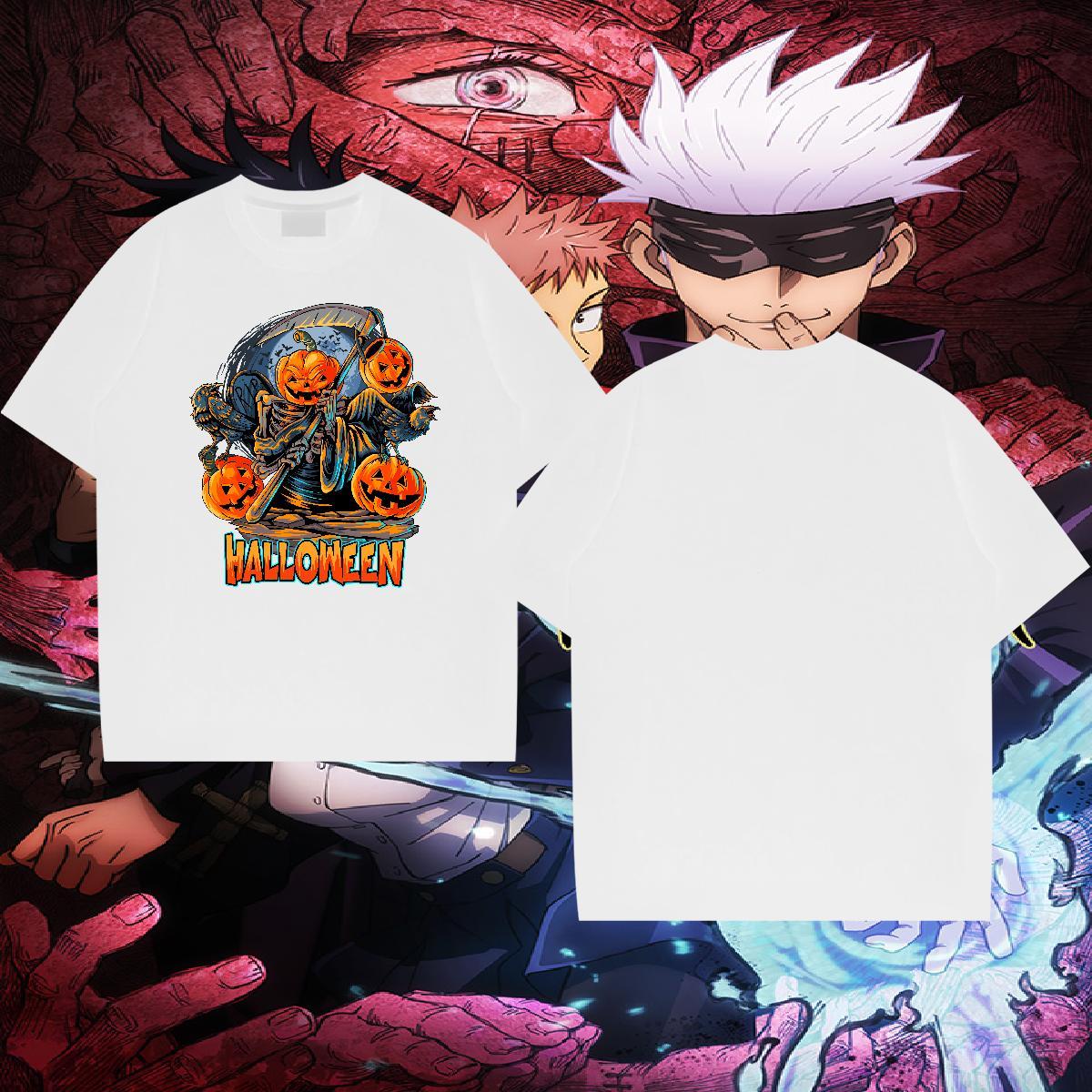 Loose T shirt halloween Crew Neck Home Outdoor White Plus Size 230g Pure Cotton Mens Tshirts Classic Tops Shirt