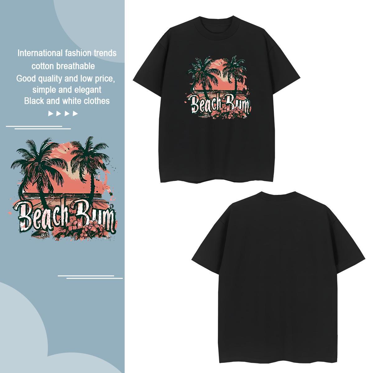 T-Shirts 230g Cotton palm Daily Wear Breathable Crew Neck DIY Logo Oversized Couples T Shirts Fashion Design Designer Polos