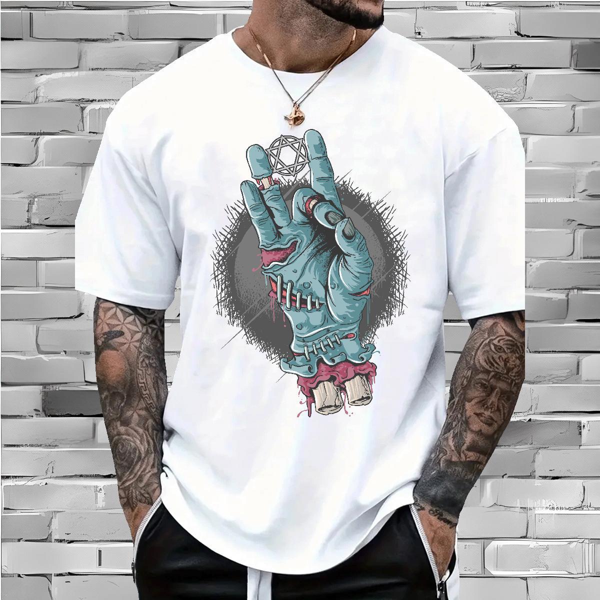 Brand Couples T Shirts hand Street Casual 230g 100% Cotton Wear Crew Neck Designer Man T Shirts Cartoon Print