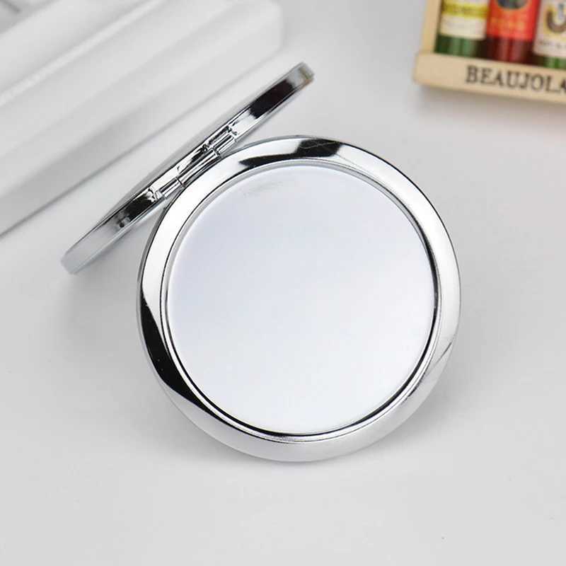 Round Heart Oval Square Shape Double Sided Cosmetic Mirror Metal Folding Keychain Makeup Mini Mirror Y240819