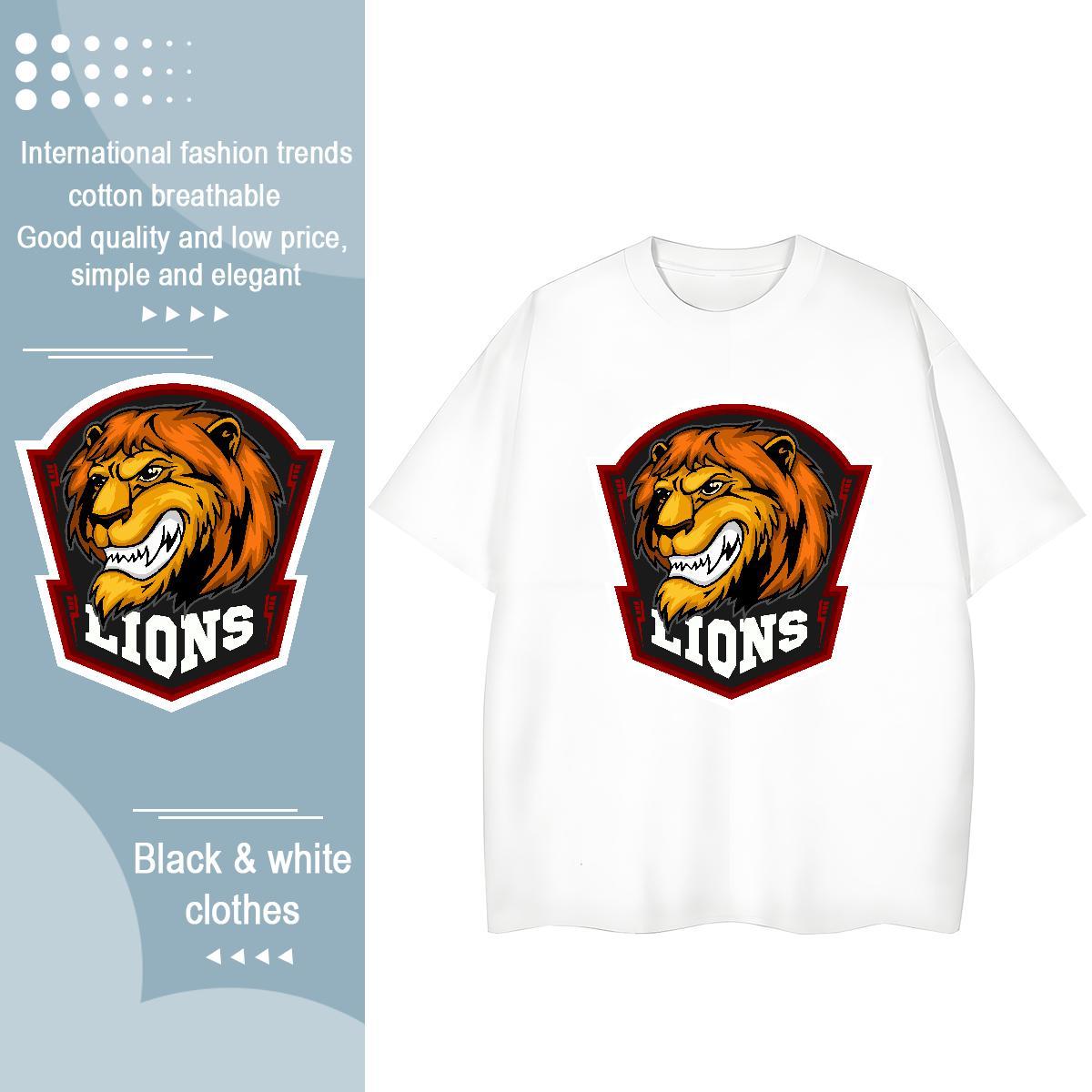 Designer T Shirt For Man lion Crew Neck Hip Hop Street Cartoon Printing L-4XL 100% Cotton 230g Tshirts Free Shipping Wear