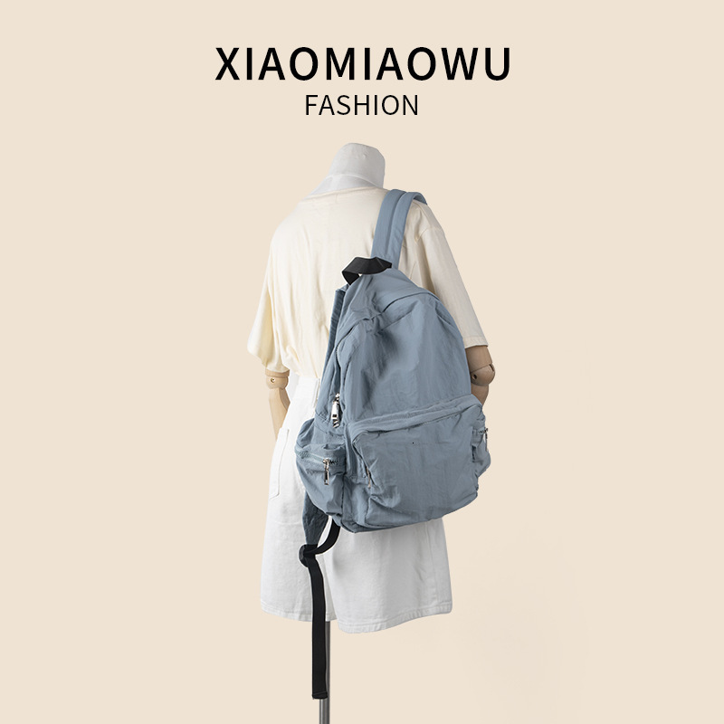 Spring new product niche design nylon bag large capacity high-end simple college backpack women's fashion