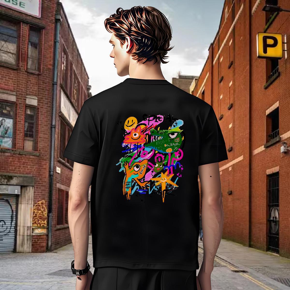 Mens T Shirts 100% Cotton 230g cartoon Casual Breathable Short Sleeve Plus Size Custom Tshirts 2024 Designer Popular Clothings
