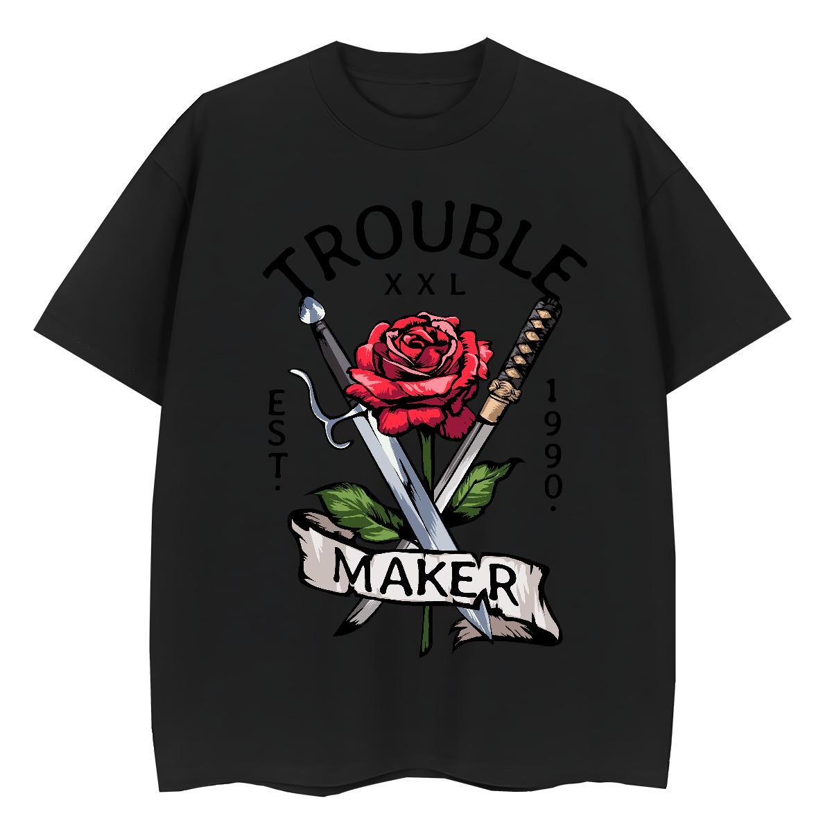 Free Shipping Couples T Shirts rose Home Outdoor 230g Pure Cotton Polos Breathable Crew Neck Loose T Shirts Men Custom Printing