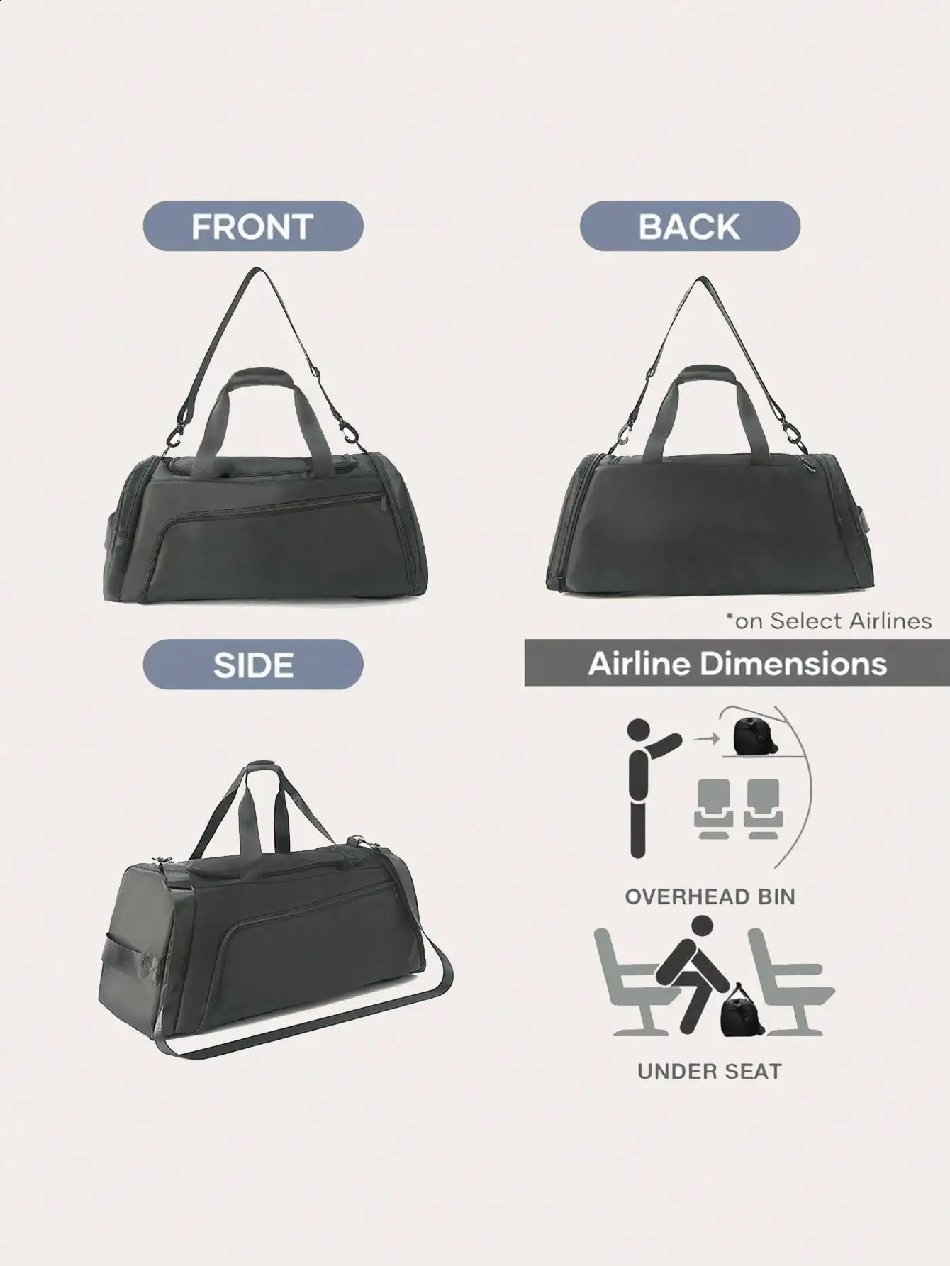 1pc Unisex Large Capacity Dry And Wet Separation Travel Bag Fitness Bag Sports Bag Suitable For Outdoor Travel Business Trip 240819