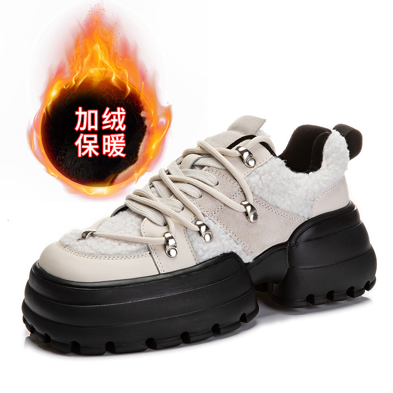 Ddmysports Foamed With Plush Leather Father S Winter New Thick Sole Warm Sports Shoes Versatile For Women Children OUTDOOR