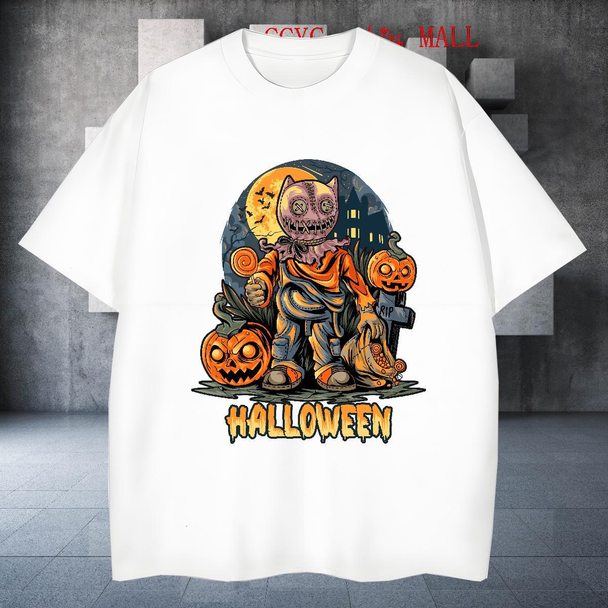Designer Men T Shirts halloween Breathable Crew Neck Sport Customized Print 100% Cotton 230g Tshirts 2024 DIY Wear