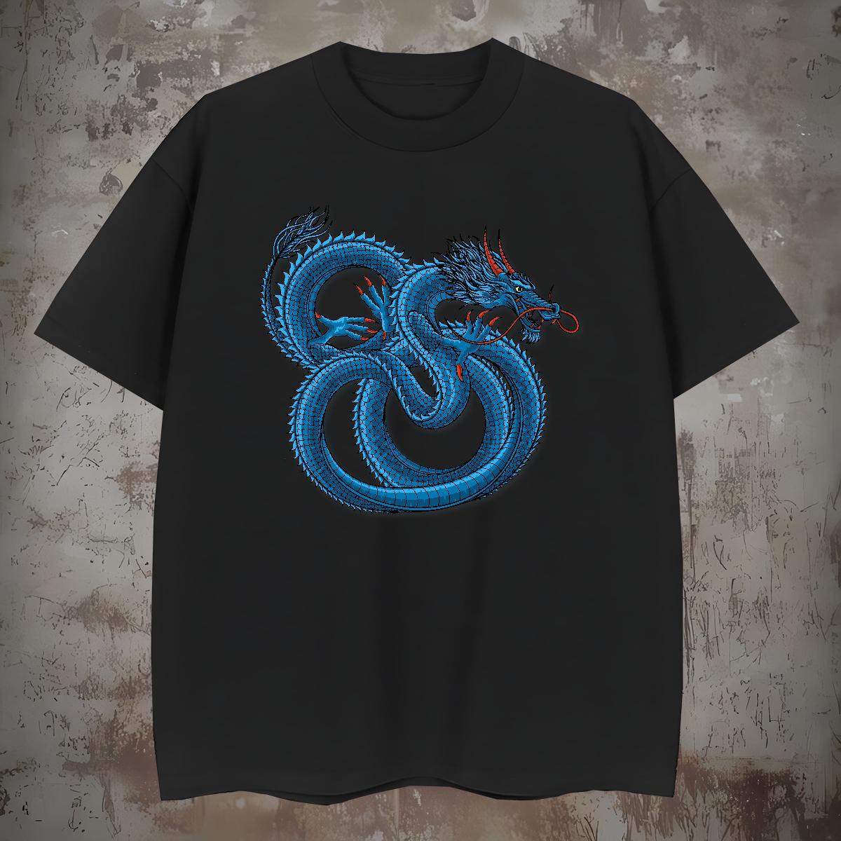 T-Shirts for Men 230g 100% Cotton dragon Hip Hop Street Crew Neck DIY Printed Tshirts Designer Fashion Wholesale Tops