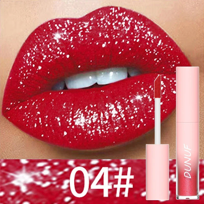 Matte Glitter Liquid Lipstick Diamond Shiny Lip Gloss Waterproof Long Lasting Pearl Lipgloss Women Lip Tint Makeup Cosmetics 240819