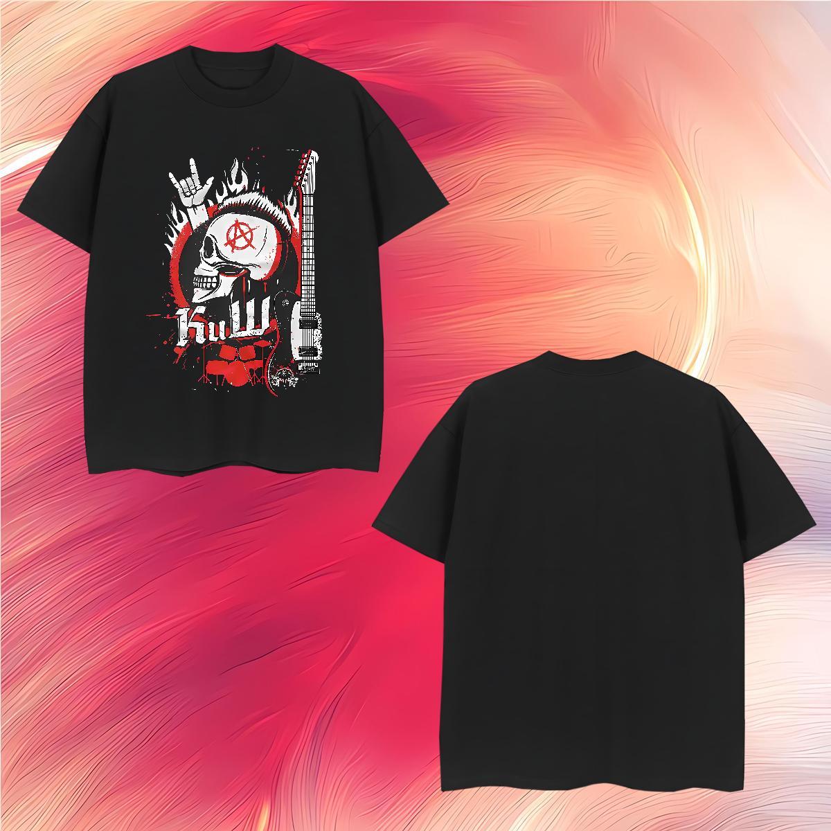 T-Shirts for Men 230g 100% Cotton scary Beach Pure Cotton Graphic Men Tops Tees Designer Fashion Classic Tshirts