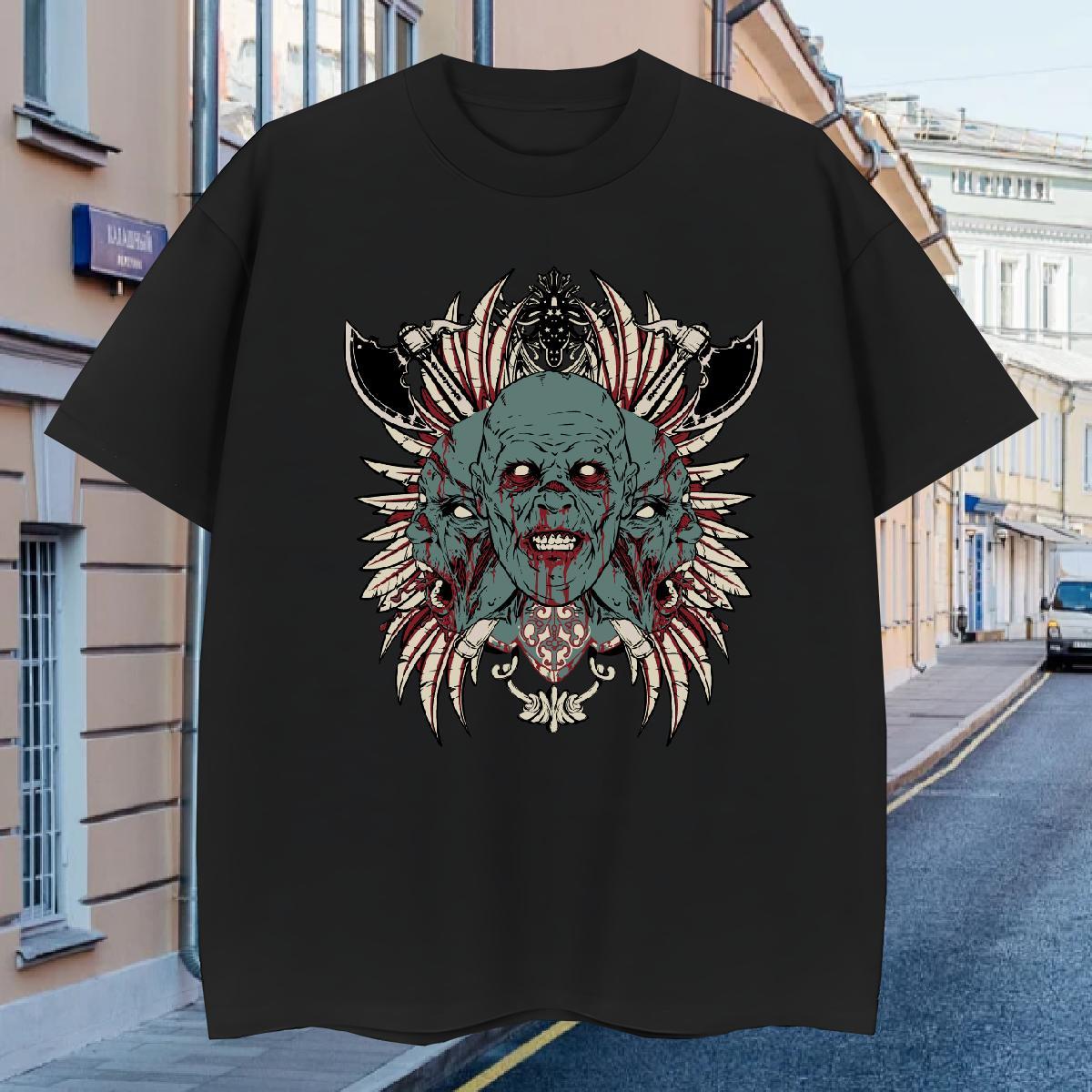 Man T Shirts 230g Cotton demon Outdoor Crew Neck Breathable Custom Big Size Men Tees Fashion New Loose Tshirts