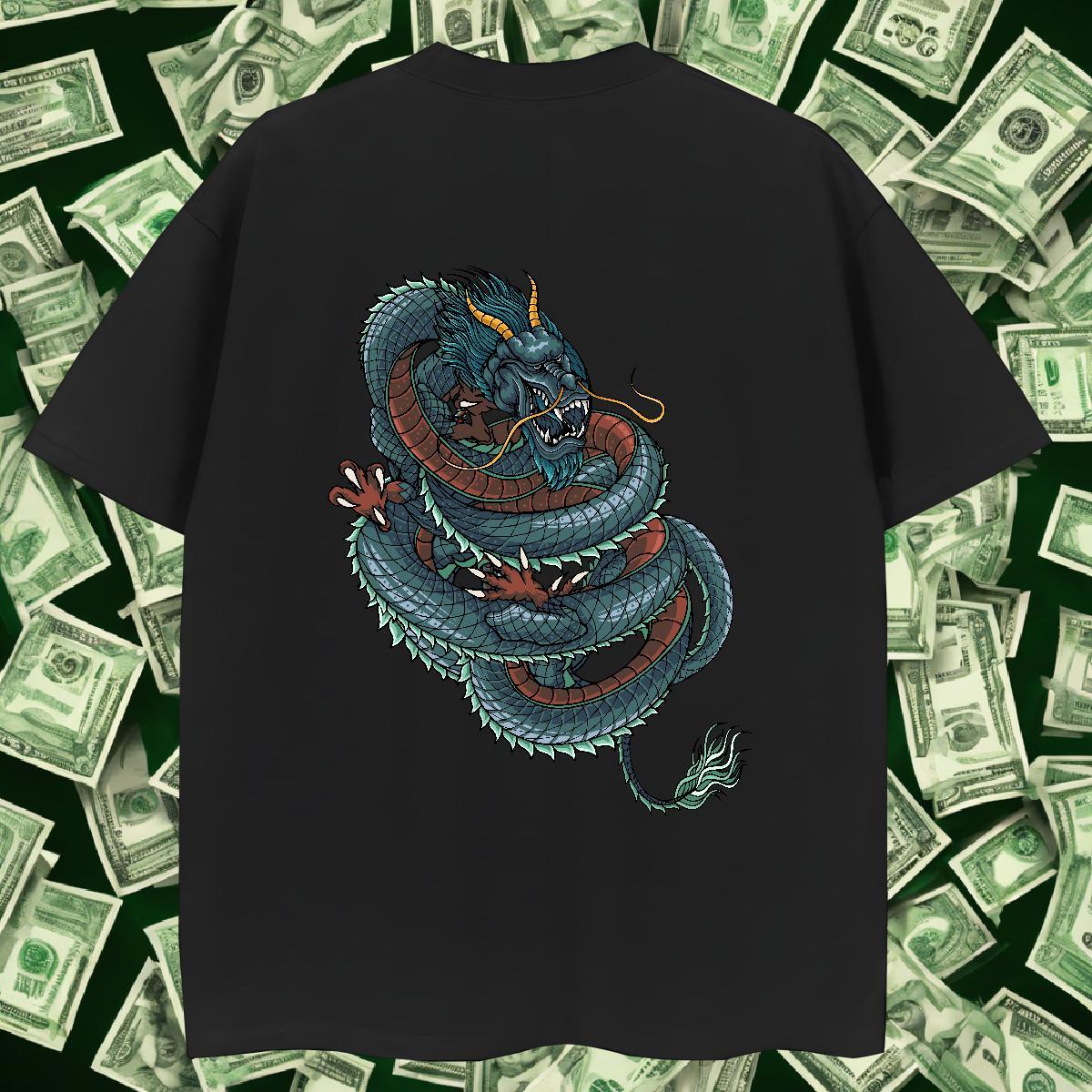 T-Shirts for Men 100% Cotton 230g dragon Outdoor Breathable Crew Neck DIY Printed Men Tshirts New Designer TOP Quality Tops