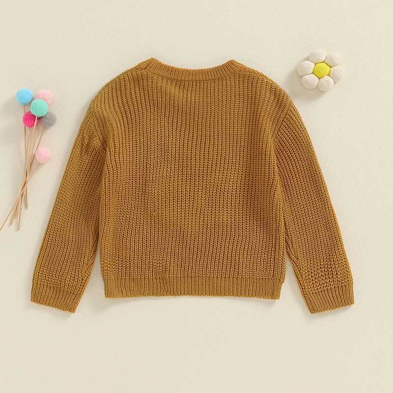 FOCUSNORM 0-3Y Halloween Girl Boy Cute Knitted Sweater Flower Pumpkin Embroidery Staff Neck Long Sleeve Pullup Top W240820