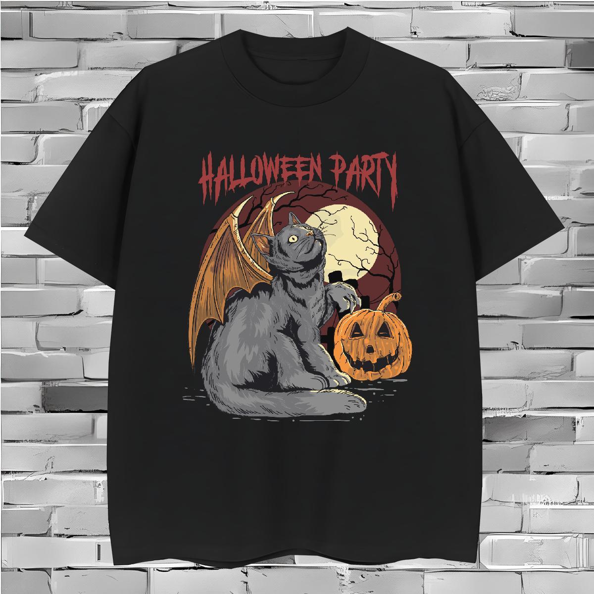Comfortable T-Shirts halloween O-Neck Short Sleeve Hip Hop Street DIY Logo Oversized 100% Cotton 230g Men Tops Tees Classic Clothes