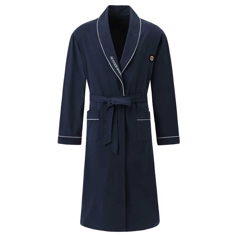 Large size 4XL autumn and winter new mens long robe high-quality mens long robe with bathroom mens tight fitting cotton luxury pajamasW240719