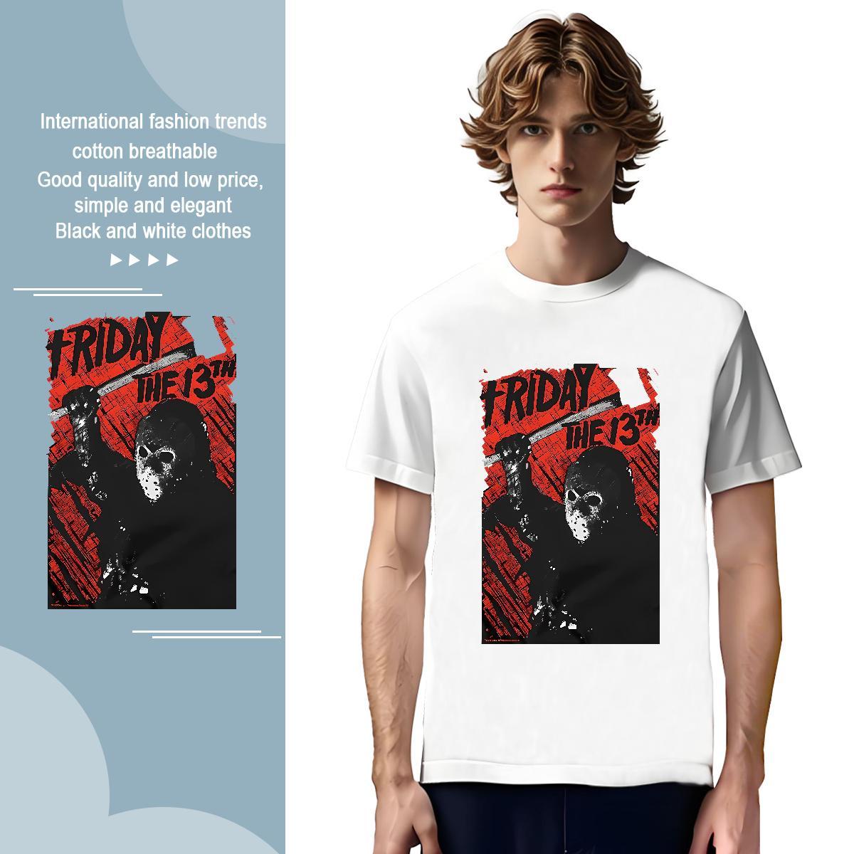 Men T Shirts 230g Cotton scary Outdoor Breathable Crew Neck DIY Couples T Shirts Fashion New Free Shipping Tops