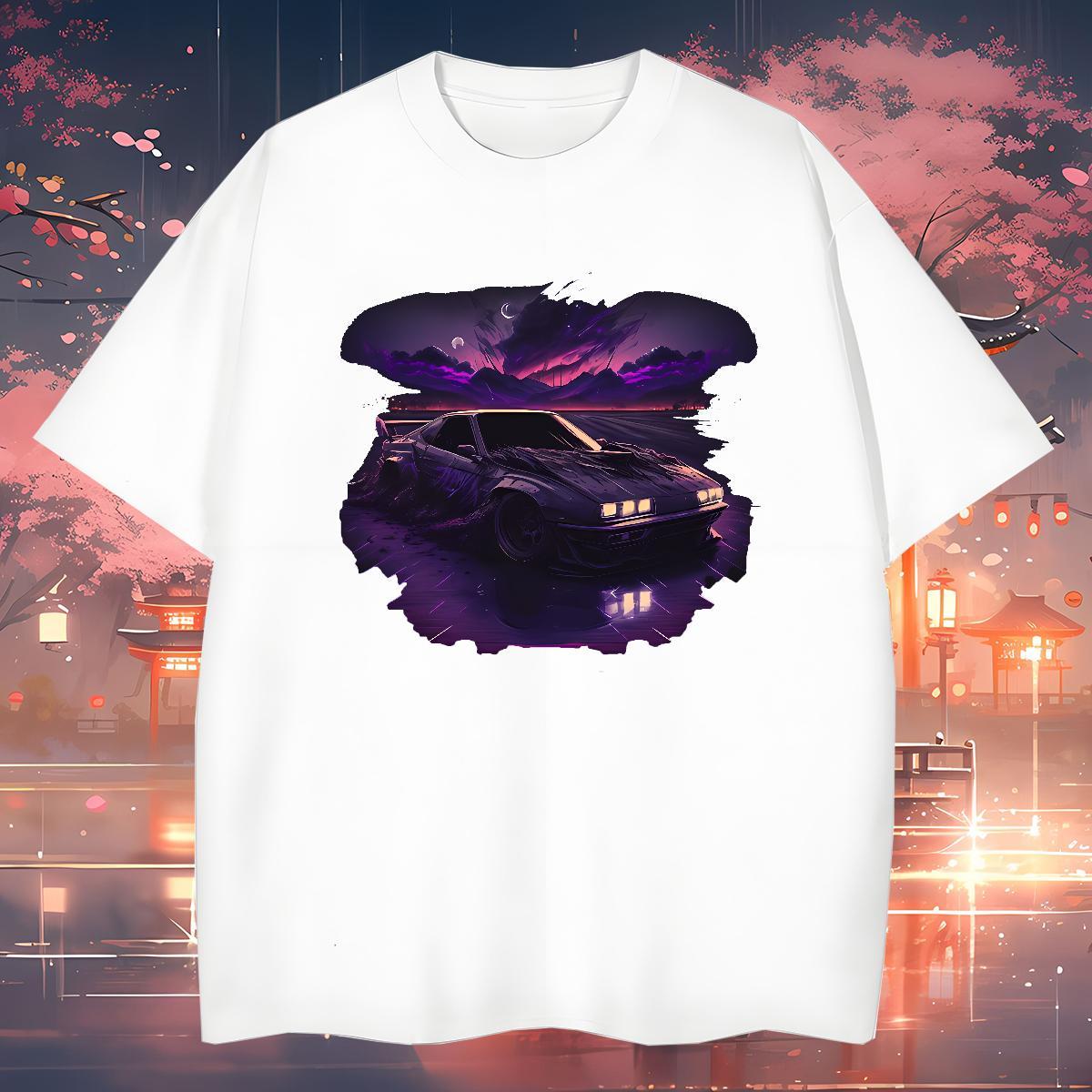 TOP Quality car Man T Shirts Spring Summer Men Tees 230g 100% Cotton Fashion Design Crew Neck Breathable Cartoon Printing L-4XL Tops
