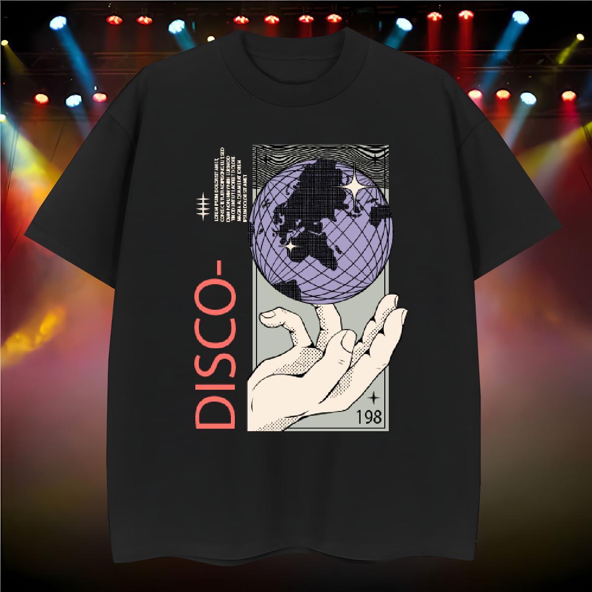 Cool Design earth T Shirts Men High Street Hip Hop Tshirts 230g 100% Cotton 2024 DIY Short Sleeve Soft Custom Printing Wear