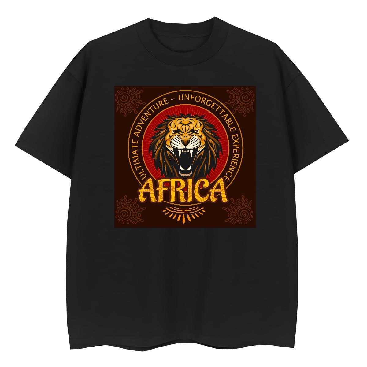 Brand T Shirts Men lion Breathable Soft Street Casual DIY Printed 100% Cotton 230g Men Clothes T-Shirt 2024 Summer Top Tees