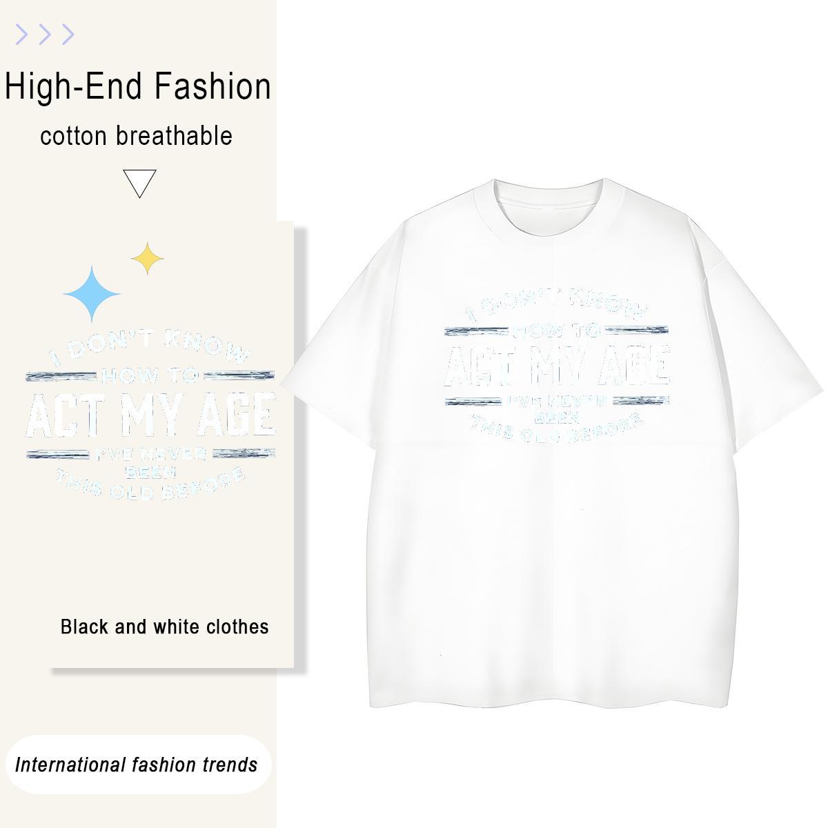 TOP Quality letter 230g 100% Cotton Tshirts High Street Hip Hop Crew Neck Breathable T shirt DIY Customized Asian Size Tops Tees