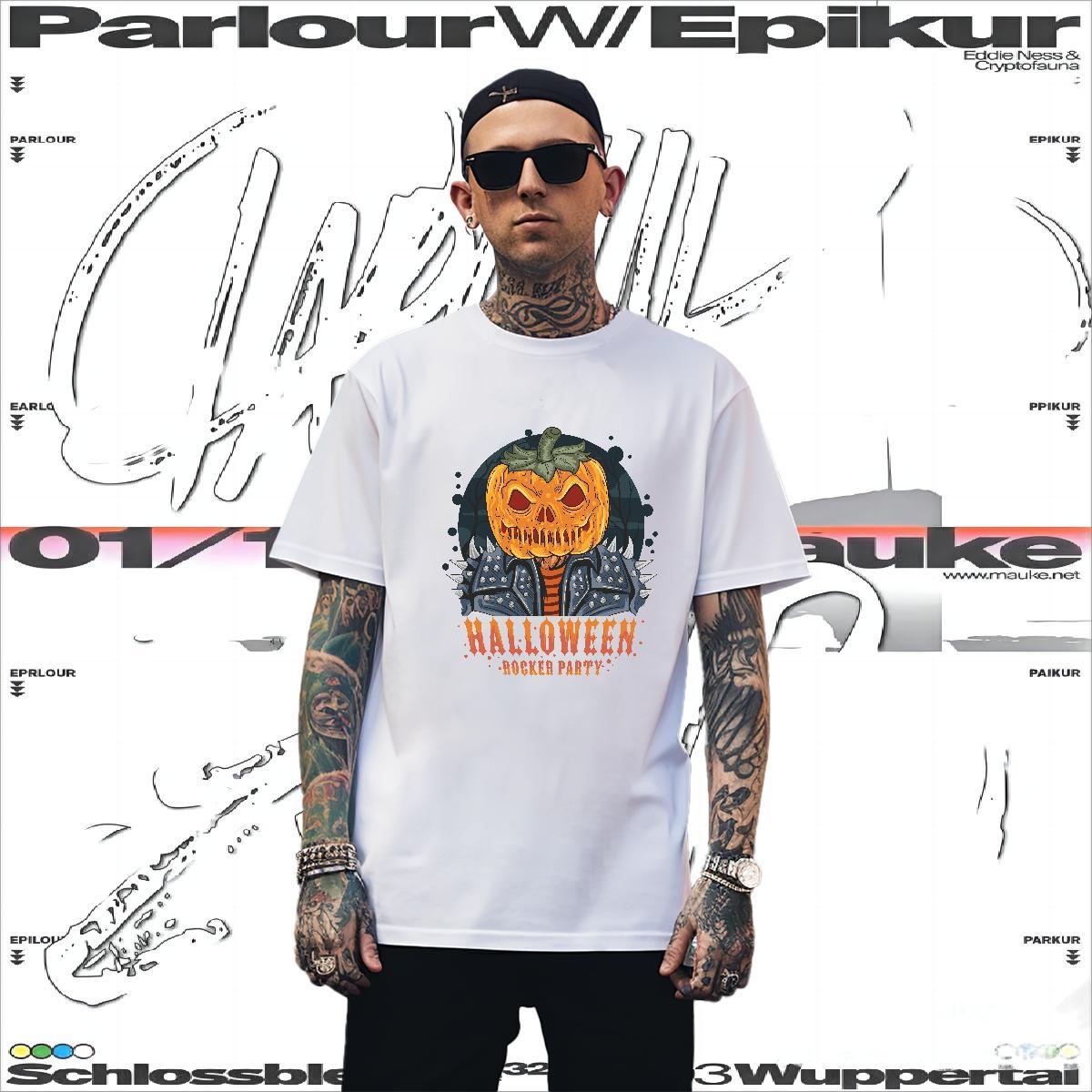 Unisex Man T Shirts halloween Pure Cotton Daily Outfit Asian Size 230g 100% Cotton Mens Tshirts Free Shipping Tops