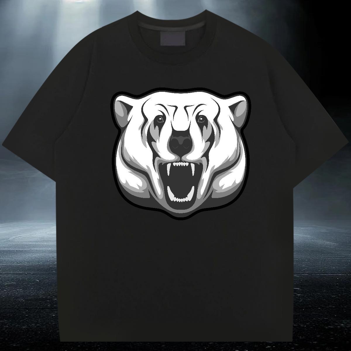 Unisex Men Clothes T-Shirt Home Outdoor 100% Cotton 230g Custom Anime Pure Cotton bear Man T Shirts Fashion Clothings
