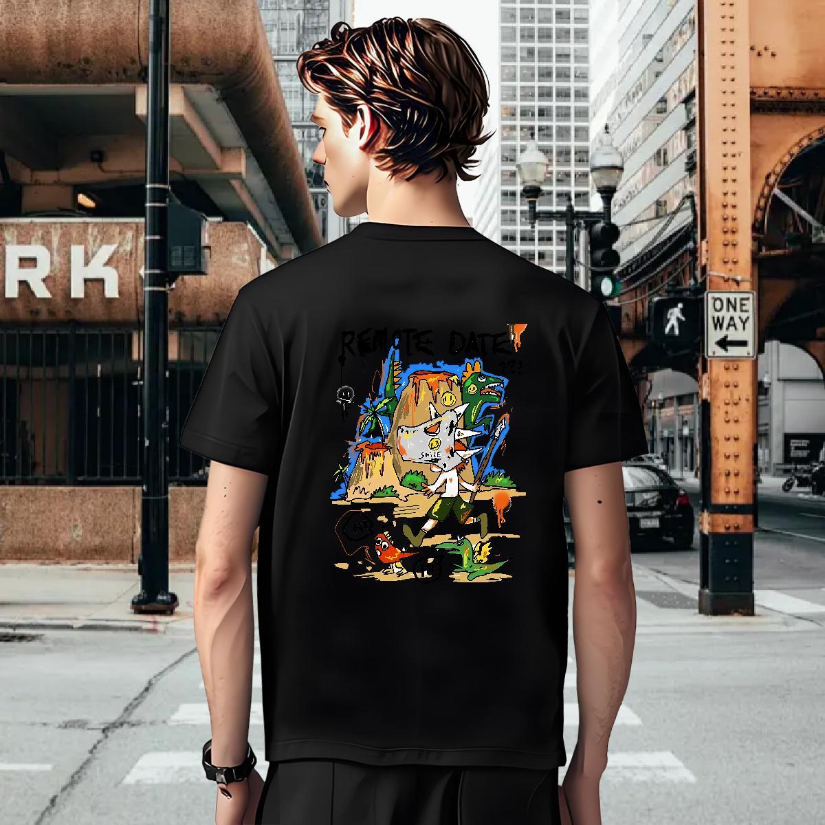 T-Shirts 230g Pure Cotton cartoon Street Breathable Short Sleeve Custom Printing Tshirt for Man Woman Fashion Designer Wholesale Wear