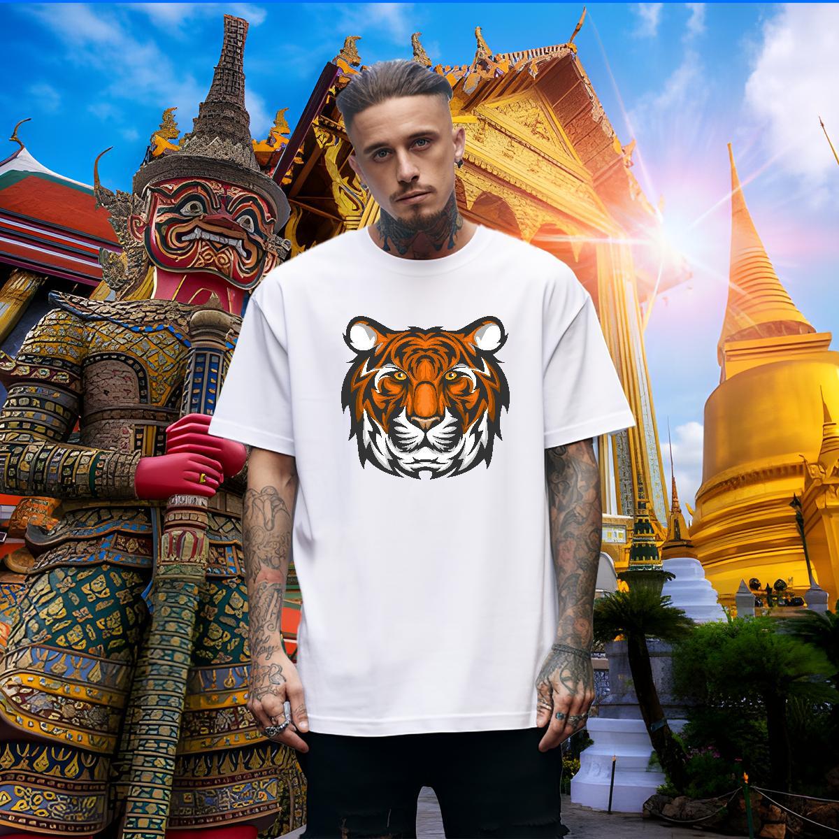 Designer Man T Shirts tiger Breathable Short Sleeve Sports Casual Black Oversized 100% Cotton 230g Men Tshirts New Arrival Polos