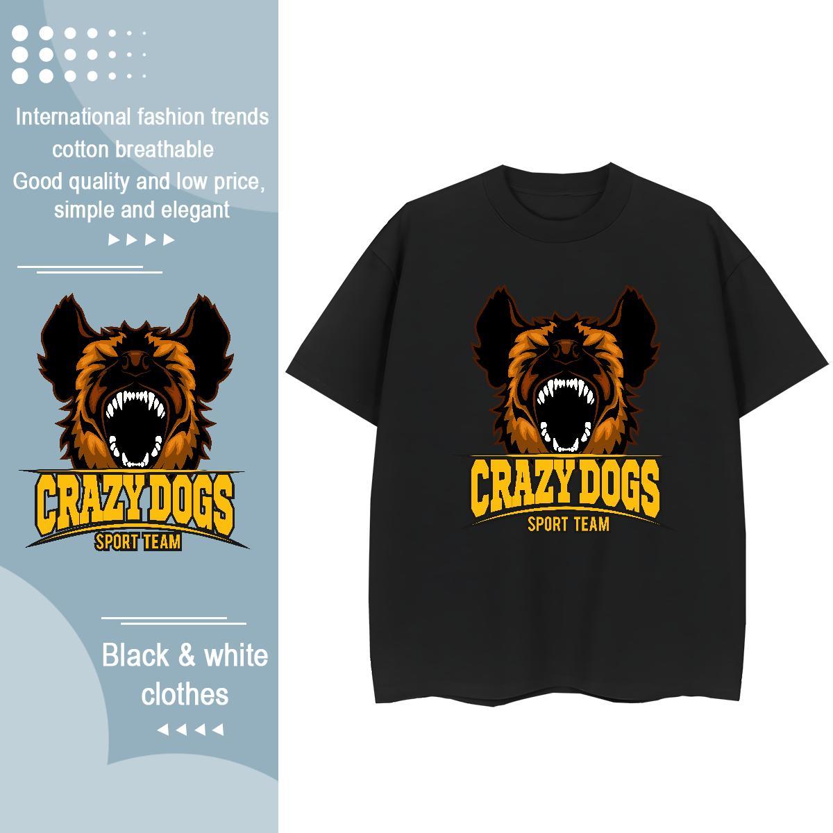 New Arrival Woman Tshirt Beach Breathable Crew Neck Tees Shirts Designer 230g Pure Cotton crazy dog Custom Print Oversized T shirt