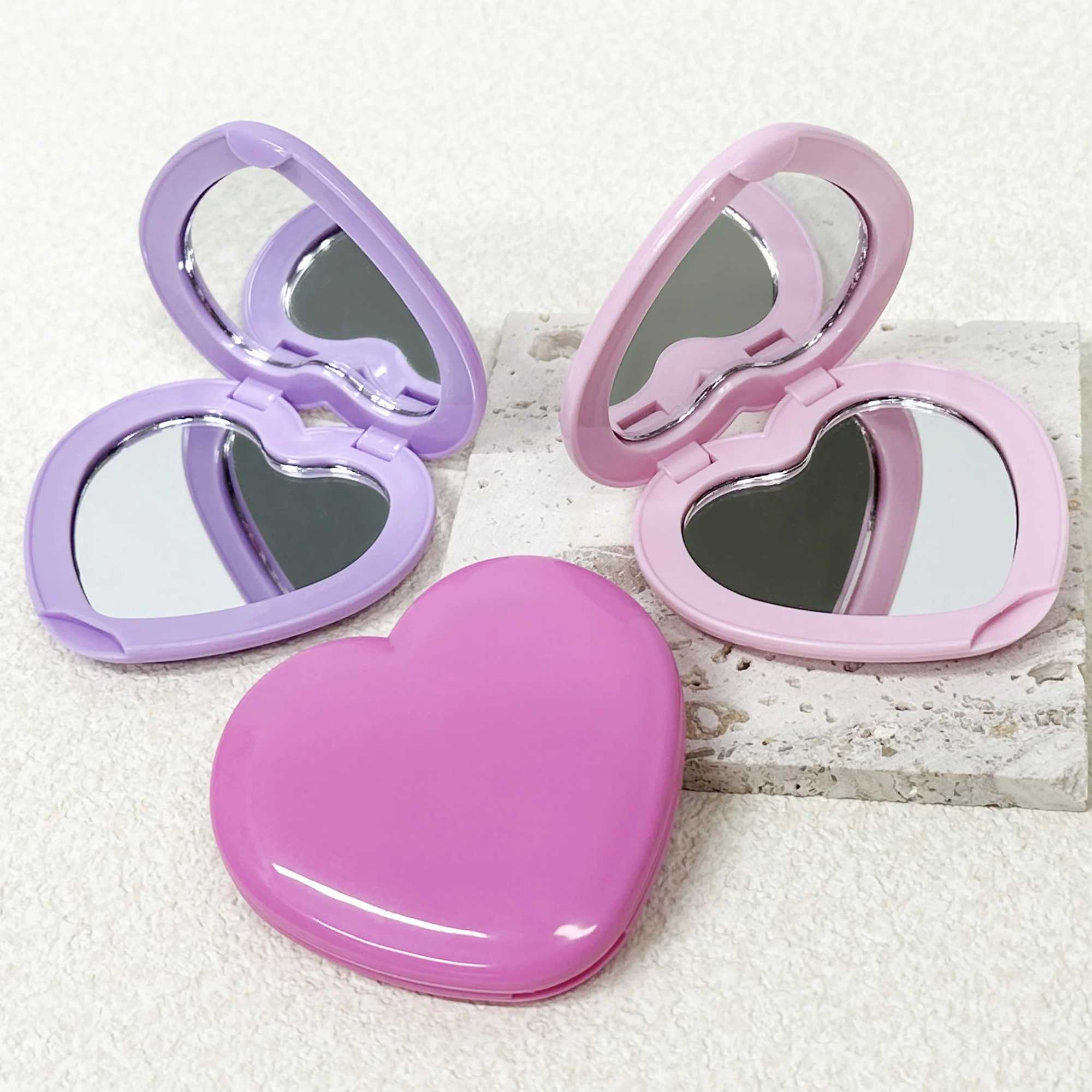 Heart Shaped Double Sided Hand Mirror Popular Cute Heart Makeup Mirror Compact Mirror Y240819