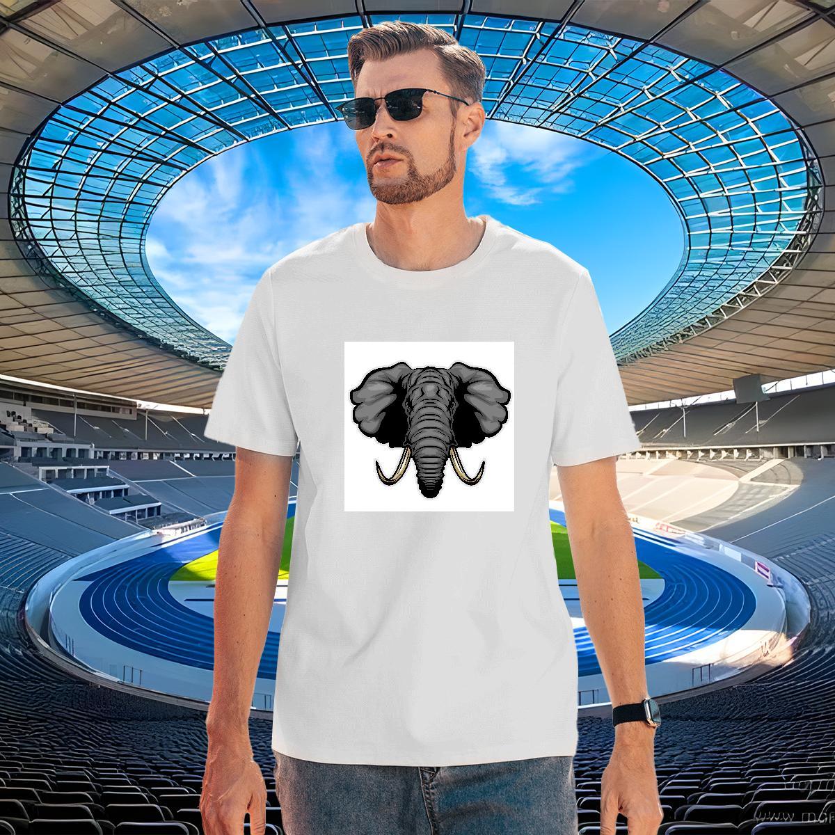 Cool T shirt elephant Pure Cotton Casual Beach Oversized 230g Cotton Men Tshirts Casual New Tops Shirt